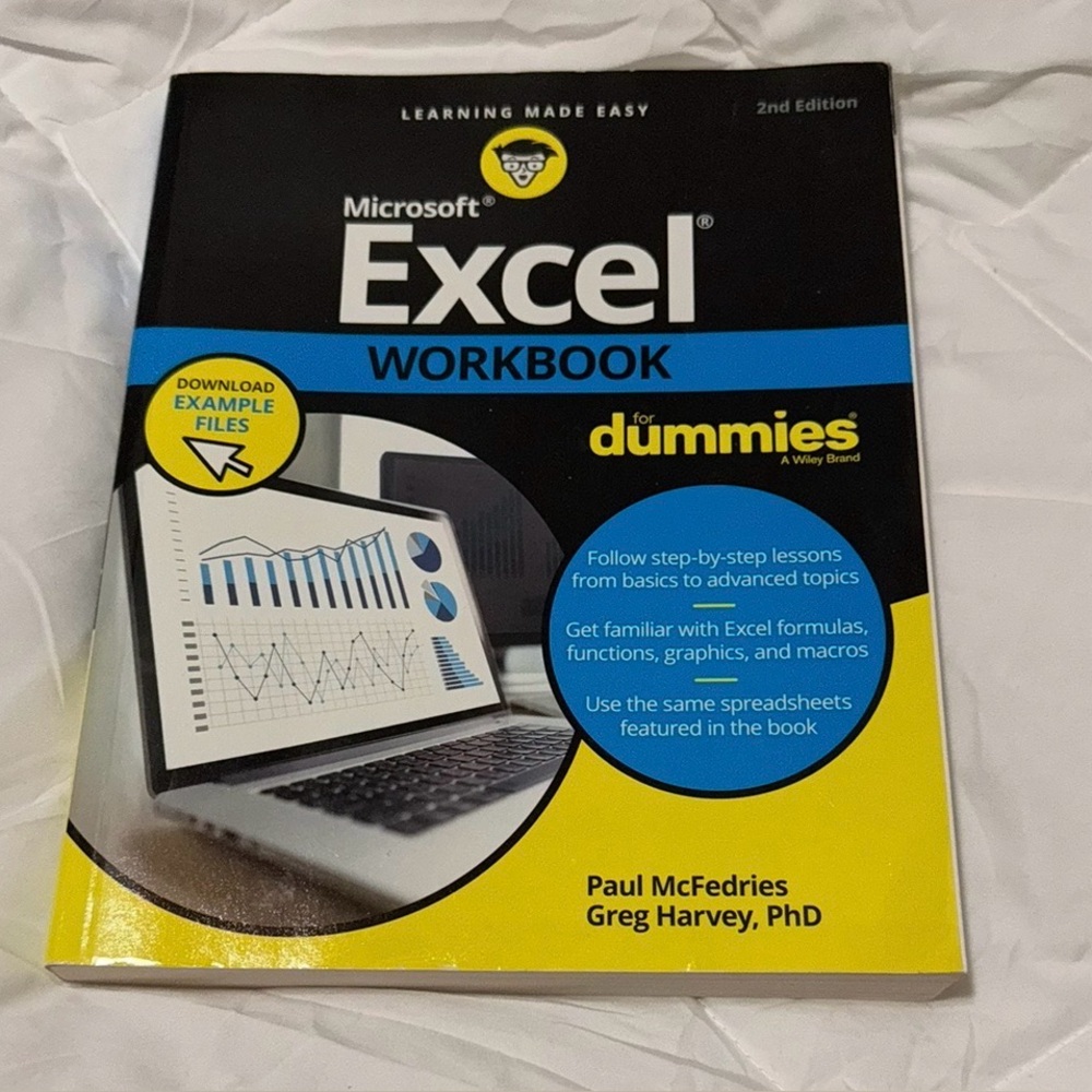 Microsoft Excel Guide by Dummies - Black and Yellow Cover